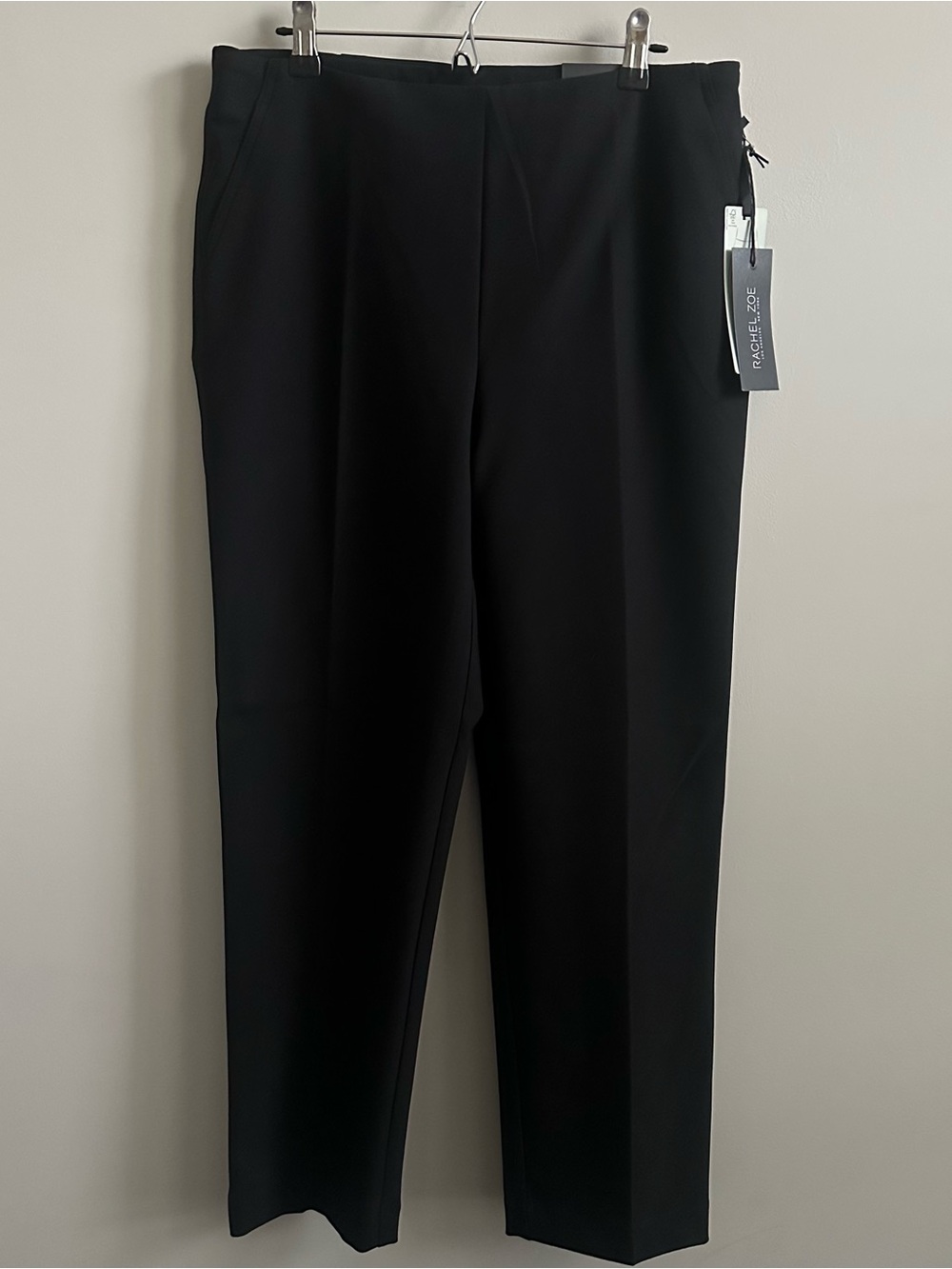 NWT Rachel Zoe Black 4-Way Stretch Tapered Dress Pants Trousers